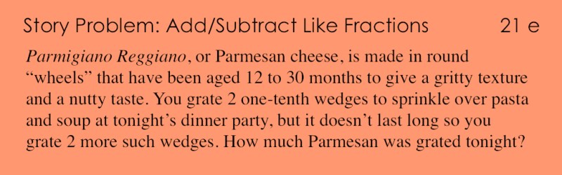 21e - Story Problem - Add Subtract Like Fractions
